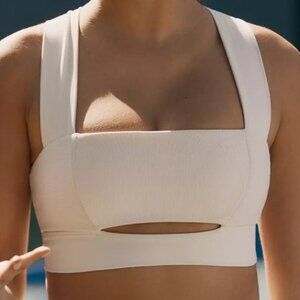 L Space Active - White Ribbed Mercer Cutout Bra